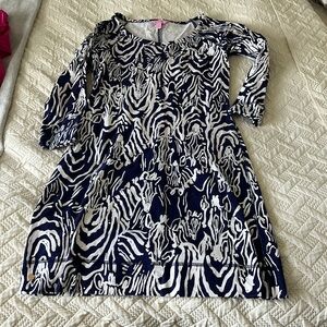 Lilly Pulitzer entourage zebra navy knit dress